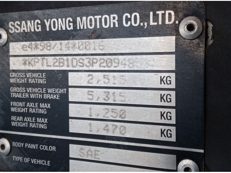 ssangyong korando (kj) del año 2004