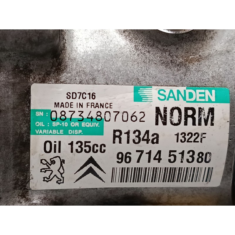 Recambio de compresor a/a para peugeot 3008 i monospace (0u_) 2.0 hdi referencia OEM IAM 9684432480  