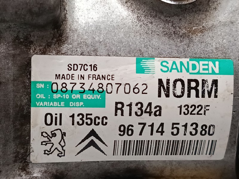 Recambio de compresor a/a para peugeot 3008 i monospace (0u_) 2.0 hdi referencia OEM IAM 9684432480  