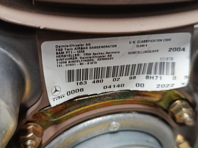 Recambio de airbag volante para mercedes-benz clase m (w163) ml 270 cdi (163.113) referencia OEM IAM 1634600298  