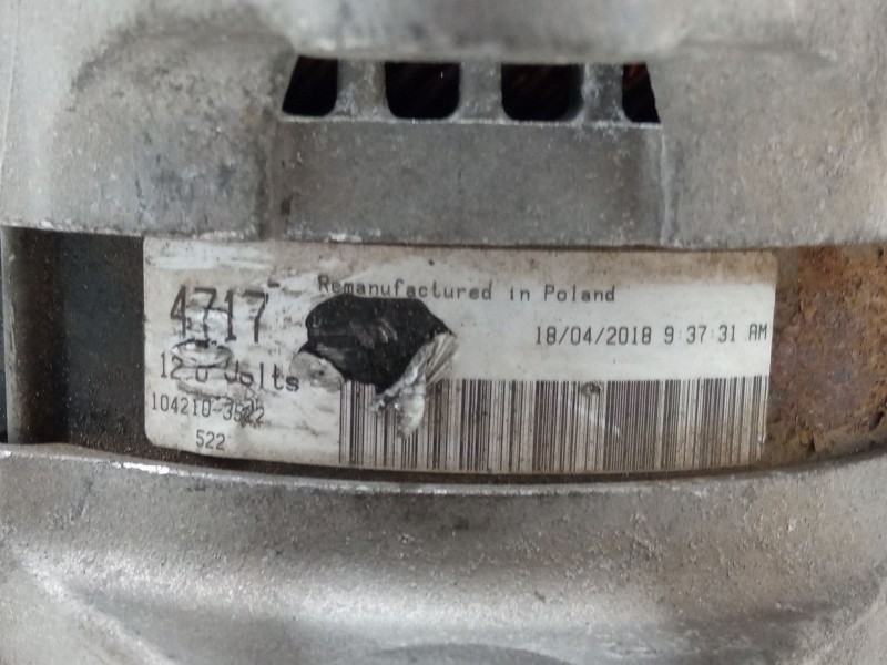 Recambio de alternador para mazda 3 sedán (bk) 1.6 di turbo (bk12y) referencia OEM IAM 1042103522  