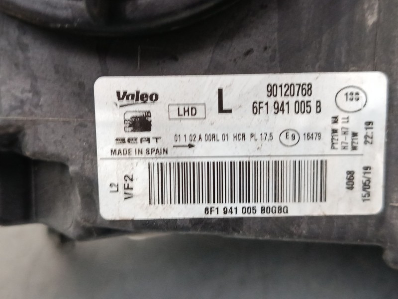 Recambio de faro izquierdo para seat ibiza v (kj1, kjg) 1.0 mpi referencia OEM IAM 6F1941005B  