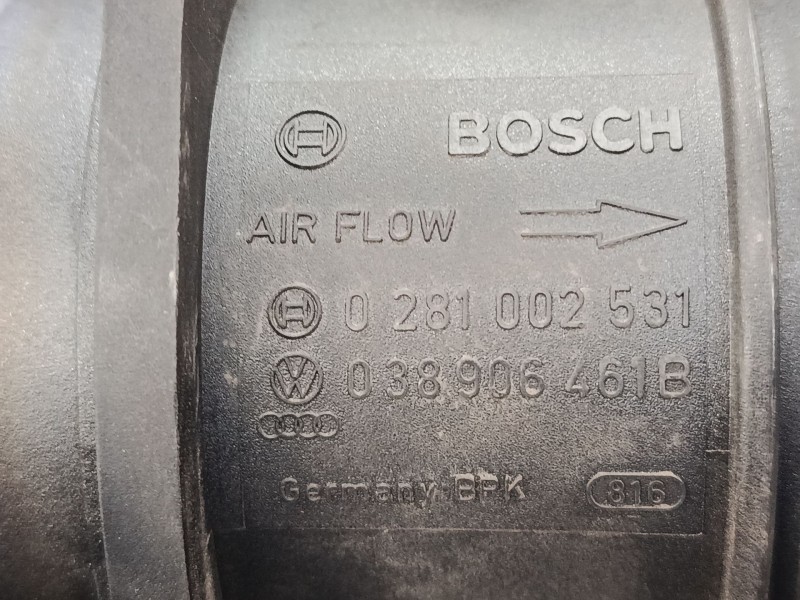 Recambio de caudalimetro para seat leon (1p1) 1.9 tdi referencia OEM IAM 0281002531 038906461B 