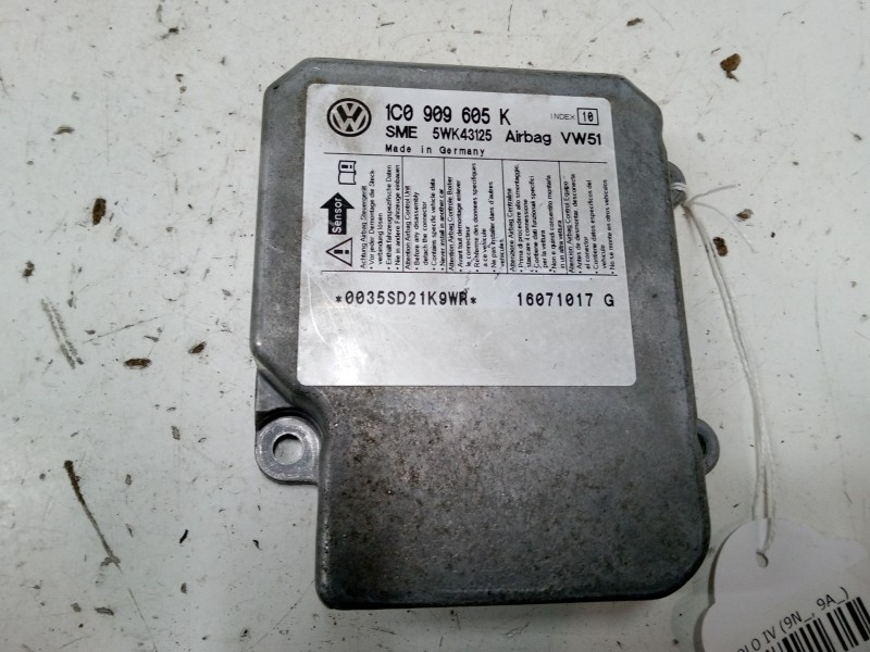 Recambio de centralita airbag para volkswagen polo iv (9n_, 9a_) 1.4 tdi referencia OEM IAM 1C0909605K  