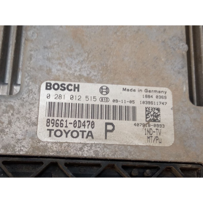 Recambio de centralita motor uce para toyota yaris (_p9_) 1.4 d-4d (nlp90_) referencia OEM IAM 896610D470 0281012515 