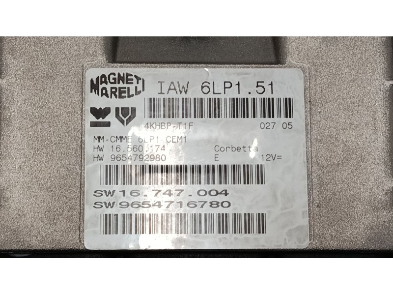 Recambio de centralita motor uce para peugeot 307 cc (3b) 2.0 16v referencia OEM IAM 9654716780  