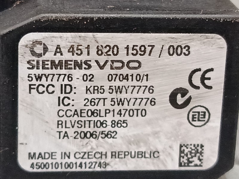 Recambio de clausor para smart fortwo coupé (451) 1.0 (451.330, 451.334) referencia OEM IAM A4518201597  