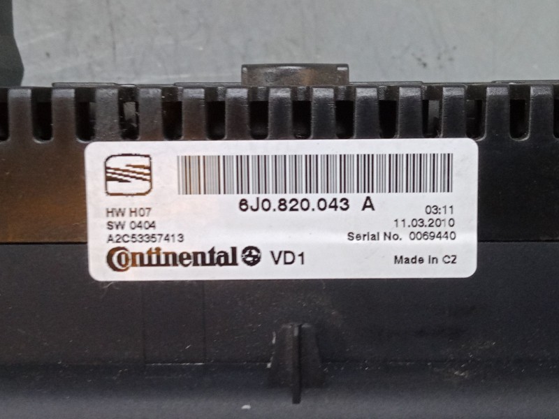 Recambio de mando climatizador para seat ibiza iv sc (6j1, 6p5) 1.6 tdi referencia OEM IAM 6J0820043  