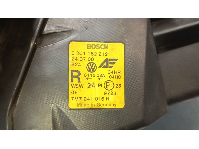 Recambio de faro derecho para seat alhambra (7v8, 7v9) 1.9 tdi referencia OEM IAM   