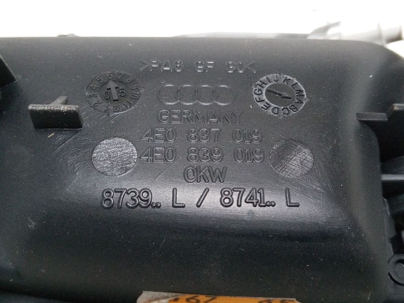 Recambio de maneta interior puerta trasera izquierda para audi a8 d3 (4e2, 4e8) 3.0 tdi quattro referencia OEM IAM 4E0837019  