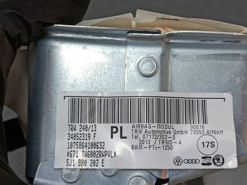 Recambio de airbag salpicadero para skoda fabia ii (542) 1.2 referencia OEM IAM 5J1880202E  