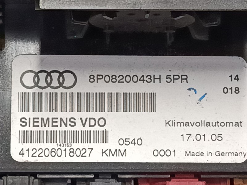 Recambio de mando climatizador para audi a3 (8p1) 1.9 tdi referencia OEM IAM 8P0820043H  