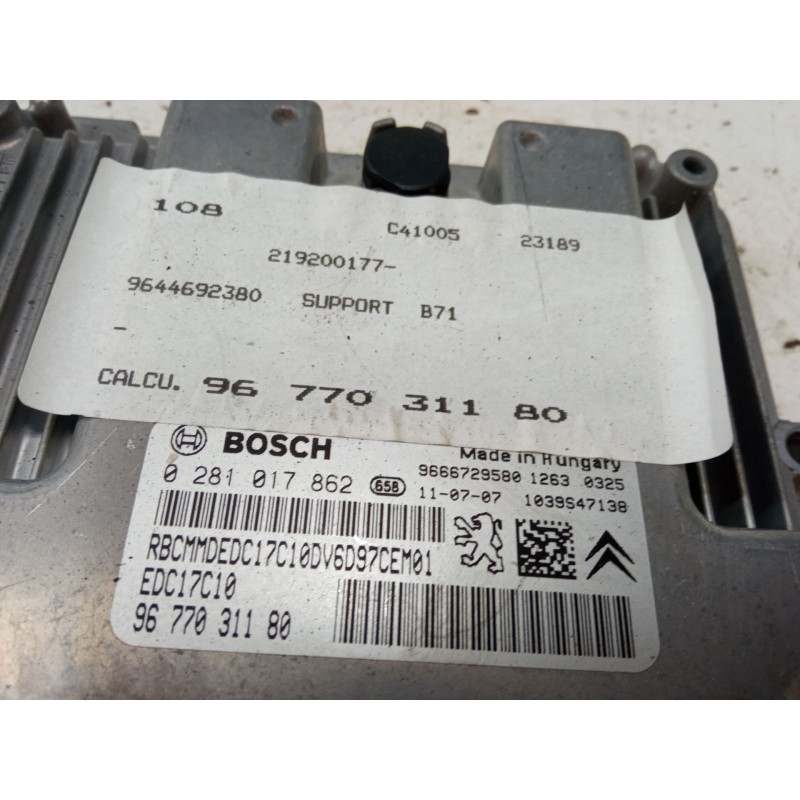 Recambio de centralita motor uce para citroën c4 ii (nc_) 1.6 hdi 90 referencia OEM IAM 9677031180 0281017862 