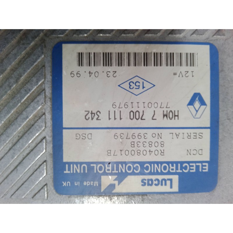 Recambio de centralita motor uce para renault megane scenic (ja0/1_) 1.9 d (ja0j) referencia OEM IAM R04080017B 7700111979 HOM77