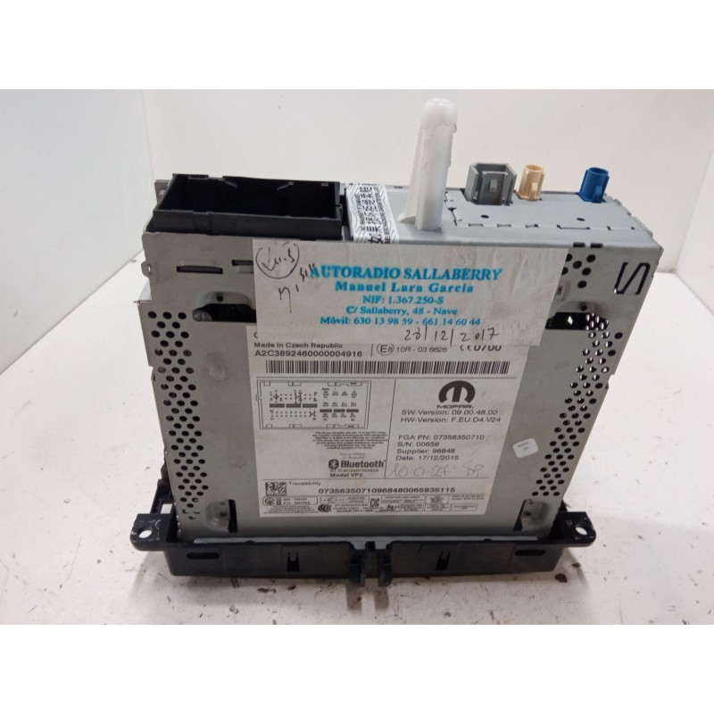 Recambio de radio pantalla para jeep renegade suv (bu, b1, bv) 1.6 crd referencia OEM IAM 55260384 07356350710 