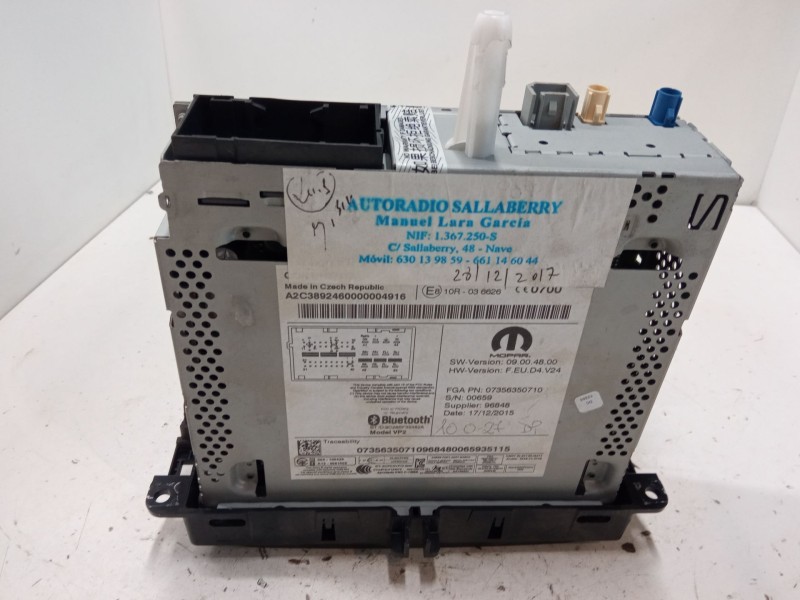 Recambio de radio pantalla para jeep renegade suv (bu, b1, bv) 1.6 crd referencia OEM IAM 55260384 07356350710 