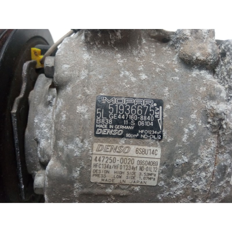 Recambio de compresor a/a para jeep renegade suv (bu, b1, bv) 1.6 crd referencia OEM IAM 4472500020 GE4471608840 