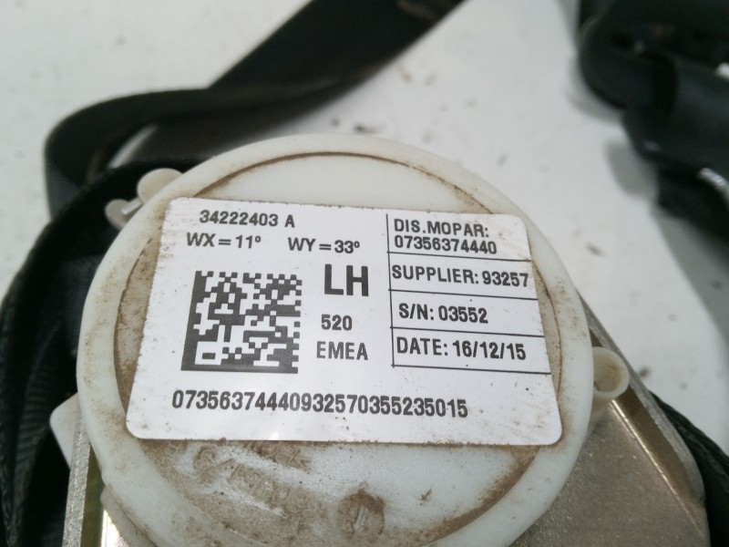 Recambio de cinturon seguridad trasero izquierdo para jeep renegade suv (bu, b1, bv) 1.6 crd referencia OEM IAM 7356374440  