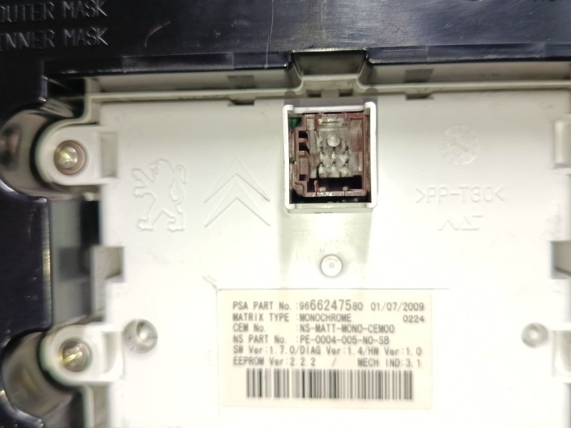 Recambio de cuadro instrumentos para peugeot 3008 i monospace (0u_) 1.6 thp referencia OEM IAM 9666276280  