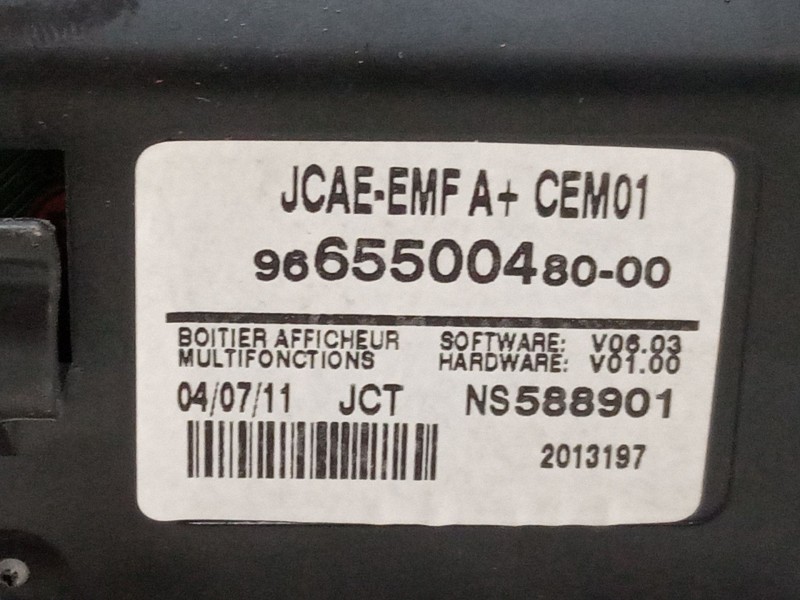 Recambio de pantalla interior reloj para citroën c4 ii (nc_) 1.6 hdi 90 referencia OEM IAM 9665500480  