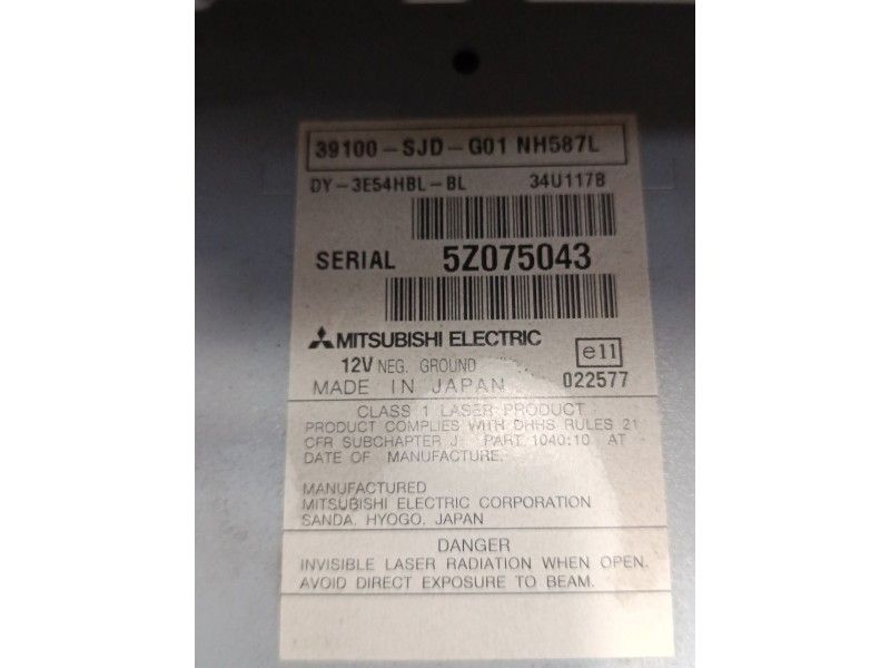 Recambio de radio cd para honda fr-v (be) 1.7 (be1) referencia OEM IAM 71501SJD000ZA  