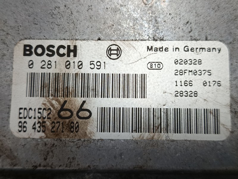 Recambio de centralita motor uce para peugeot expert (224_) 2.0 hdi 16v referencia OEM IAM 9643527180 0281010591 