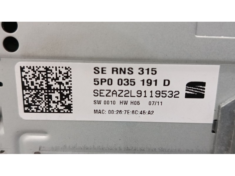 Recambio de pantalla multifuncion para seat altea (5p1) 1.4 tsi referencia OEM IAM 5P0035191D  