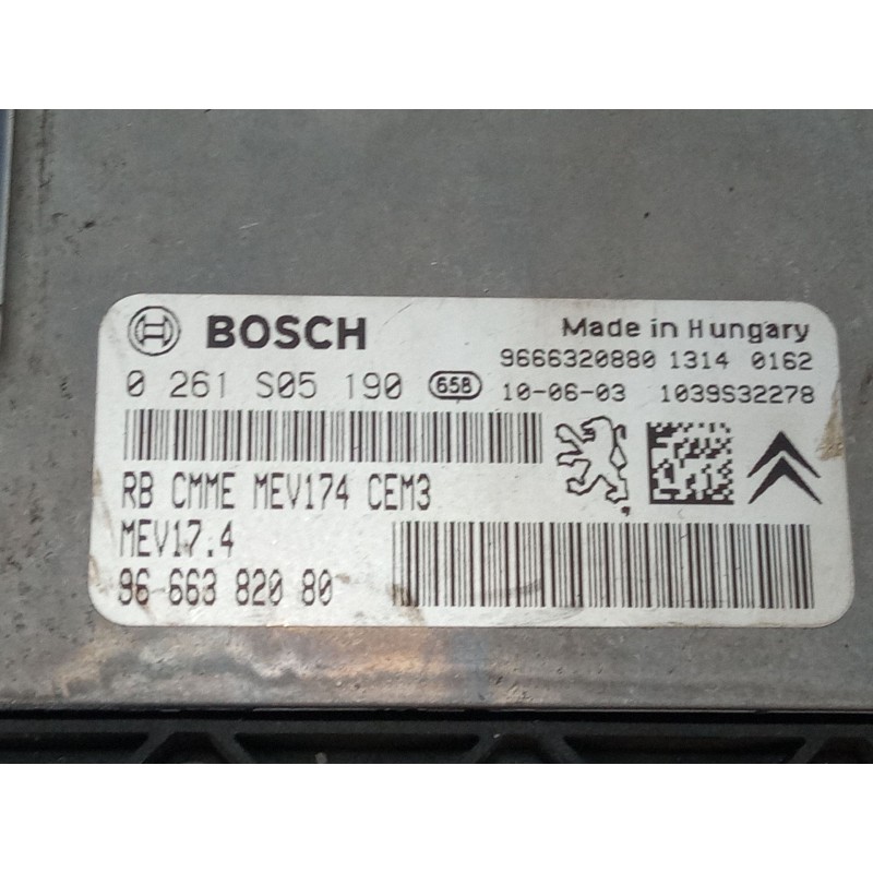 Recambio de centralita motor uce para peugeot 207/207+ (wa_, wc_) 1.4 16v referencia OEM IAM 9666382080 9666320880 0261S05190