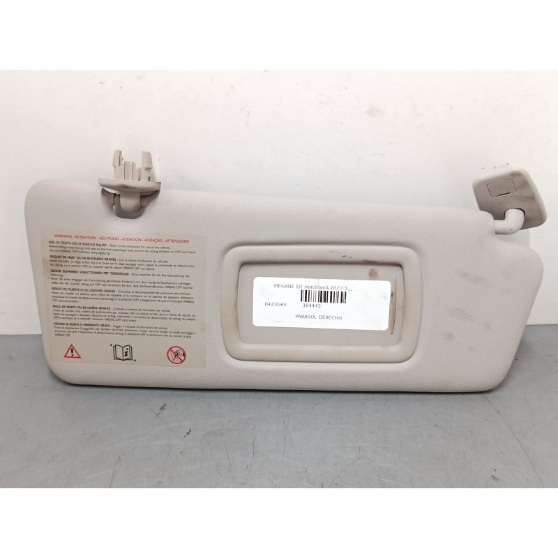 Recambio de parasol derecho para renault megane iii hatchback (bz0/1_, b3_) 1.6 16v (bz1b, bz1h) referencia OEM IAM   