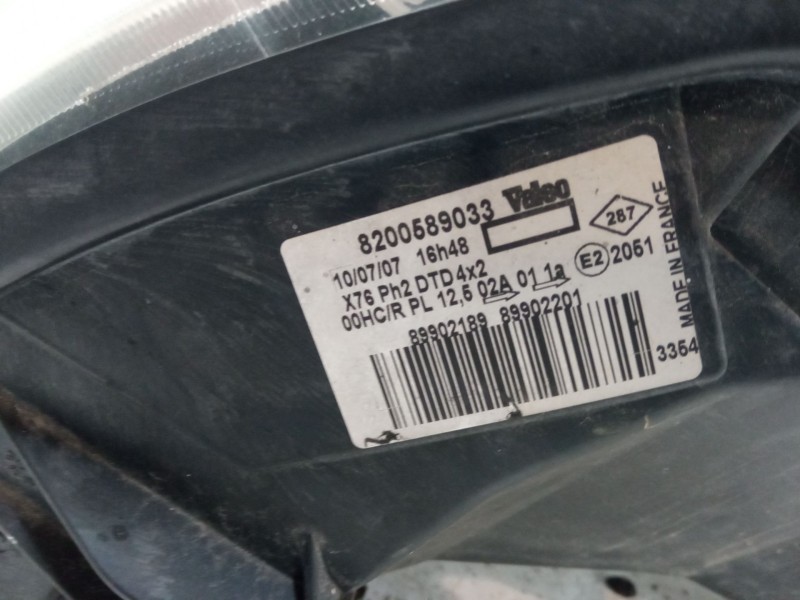 Recambio de faro derecho para renault kangoo (kc0/1_) 1.5 dci referencia OEM IAM 8200589033  