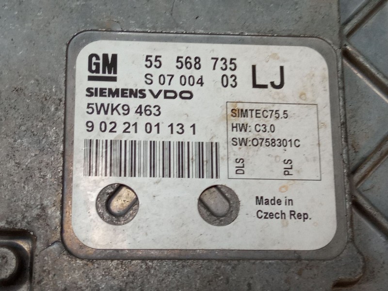 Recambio de centralita motor uce para opel astra h (a04) 1.6 (l48) referencia OEM IAM 55568735 5WK9463 