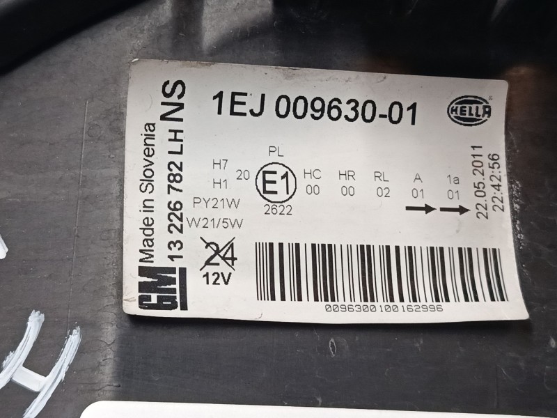 Recambio de faro izquierdo para opel insignia a (g09) 2.0 cdti (68) referencia OEM IAM 1EJ00963001  