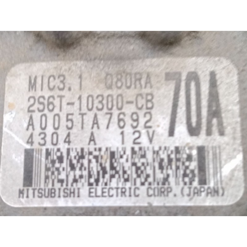 Recambio de alternador para ford fiesta v (jh_, jd_) 1.4 16v referencia OEM IAM A005TA7692  2S6T10300CB