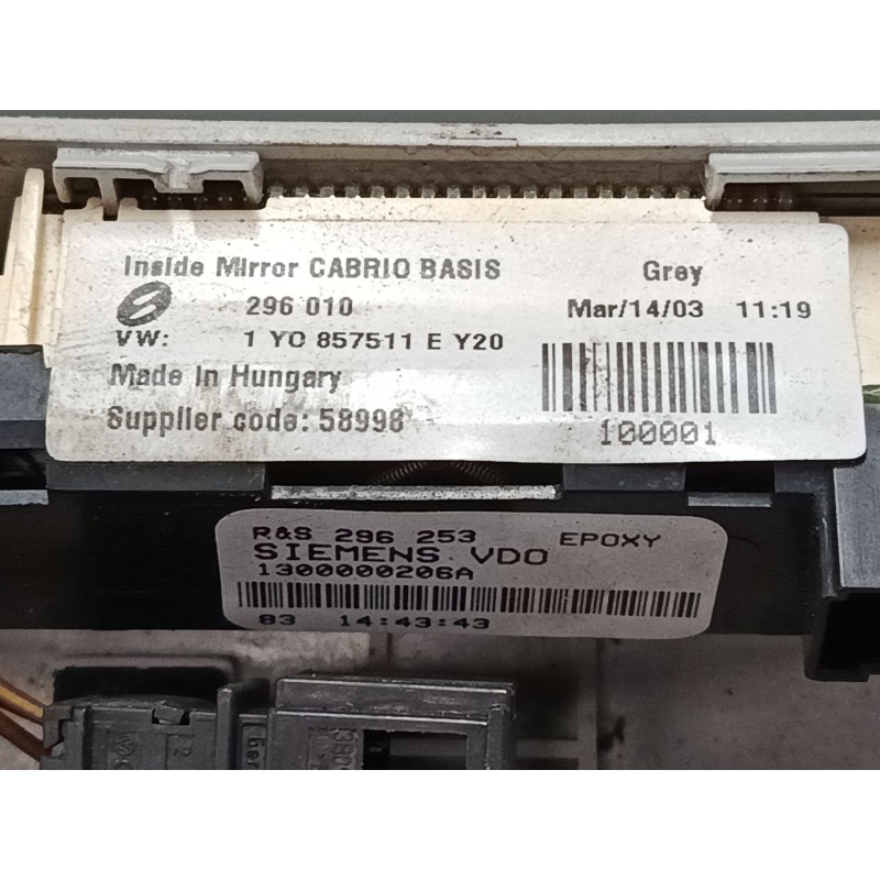 Recambio de pantalla interior reloj para volkswagen new beetle descapotable (1y7) 2.0 referencia OEM IAM   