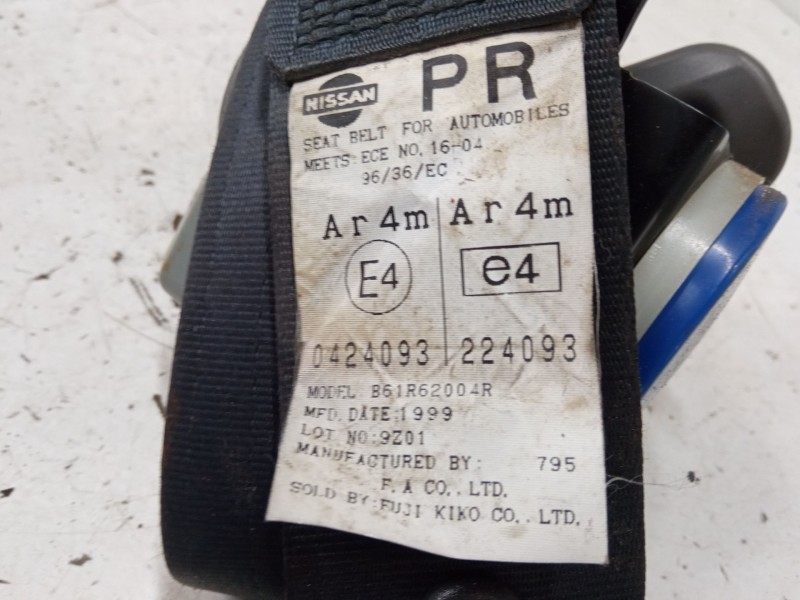 Recambio de cinturon seguridad trasero derecho para nissan almera i (n15) 2.0 d referencia OEM IAM B61R62004R  