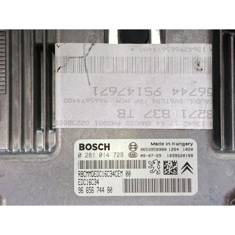 Recambio de centralita motor uce para peugeot 3008 i monospace (0u_) 1.6 hdi referencia OEM IAM 9665674480 0281014729 9653958980