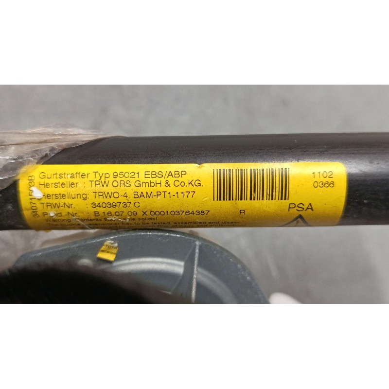 Recambio de cinturon seguridad delantero derecho para peugeot 3008 i monospace (0u_) 1.6 hdi referencia OEM IAM 9682036580 34068