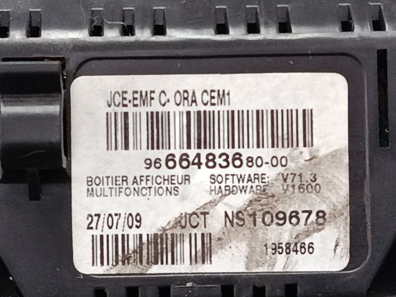 Recambio de pantalla multifuncion para peugeot 3008 i monospace (0u_) 1.6 hdi referencia OEM IAM 9666483680  