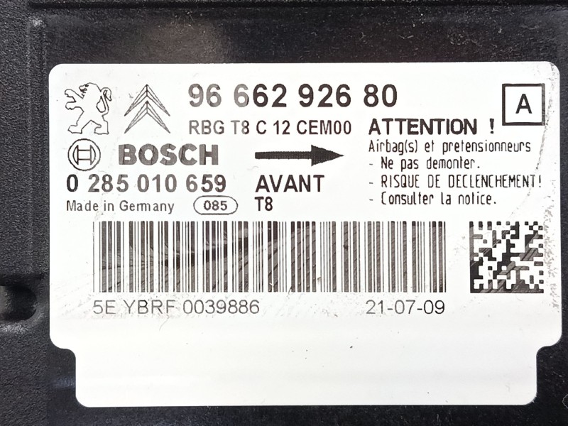 Recambio de centralita airbag para peugeot 3008 i monospace (0u_) 1.6 hdi referencia OEM IAM 9666292680  