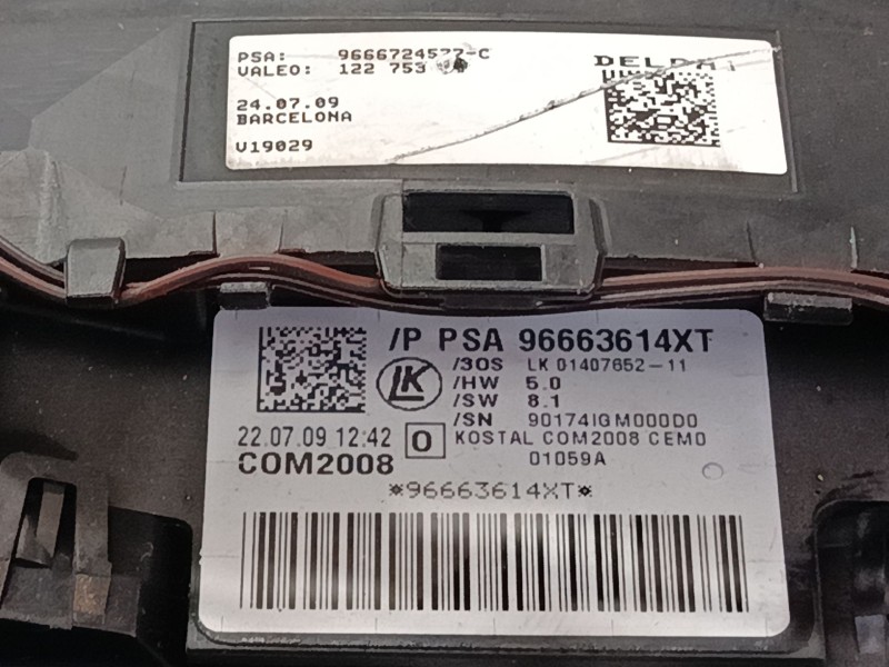 Recambio de mando luces para peugeot 3008 i monospace (0u_) 1.6 hdi referencia OEM IAM 96663614XT  