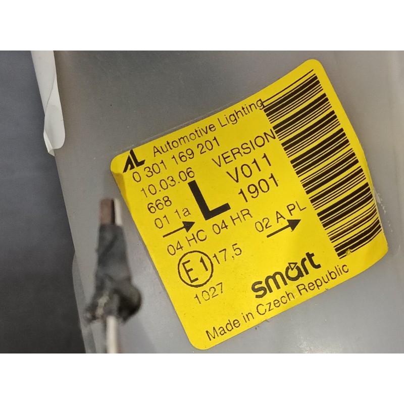 Recambio de faro izquierdo para smart fortwo coupé (450) 0.7 (450.352, 450.332) referencia OEM IAM 0301169201  