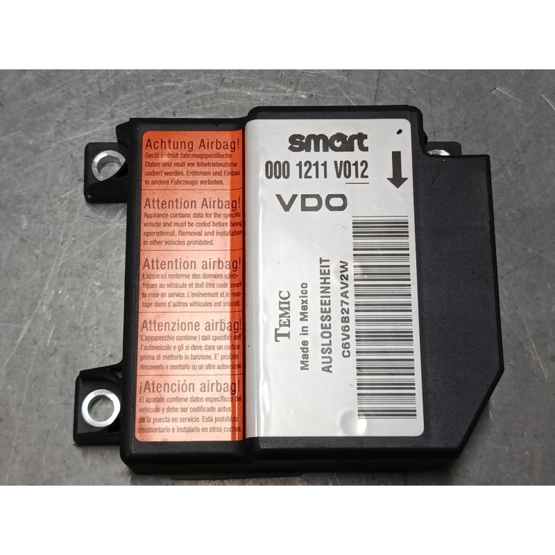 Recambio de centralita airbag para smart fortwo coupé (450) 0.7 (450.352, 450.332) referencia OEM IAM 0001211V012  