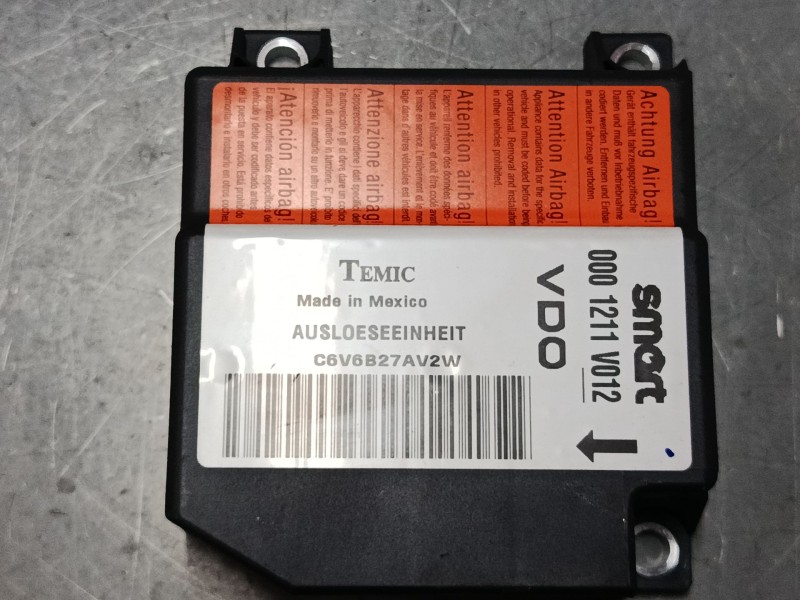 Recambio de centralita airbag para smart fortwo coupé (450) 0.7 (450.352, 450.332) referencia OEM IAM 0001211V012  