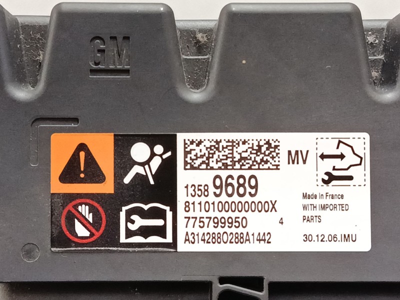 Recambio de centralita airbag para opel zafira tourer c (p12) 2.0 cdti (75) referencia OEM IAM 13589689 775799950 