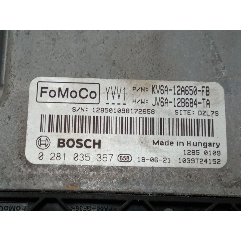 Recambio de centralita motor uce para ford transit connect v408 furgoneta/monovolumen 1.5 ecoblue referencia OEM IAM KV6A12A650F