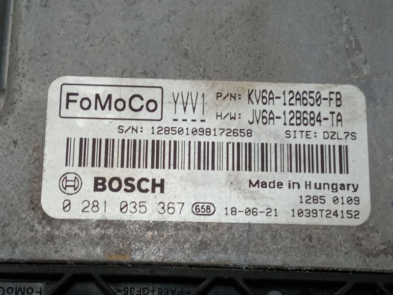 Recambio de centralita motor uce para ford transit connect v408 furgoneta/monovolumen 1.5 ecoblue referencia OEM IAM KV6A12A650F