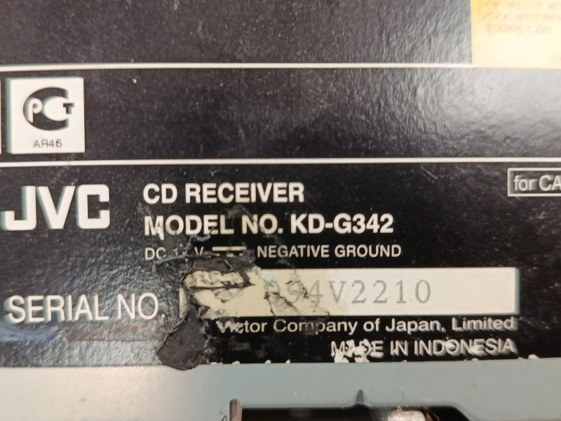 Recambio de radio cd para hyundai h-1 travel (tq) 2.5 crdi referencia OEM IAM JVC KD-G342  