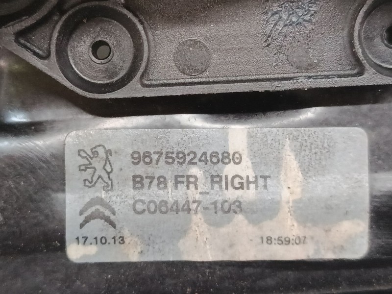 Recambio de elevalunas electrico delantero derecho para citroën c4 picasso ii 1.6 hdi 90 referencia OEM IAM 9675924680  