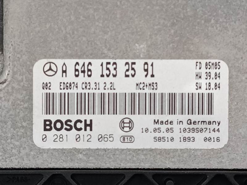 Recambio de centralita motor uce para mercedes-benz vito / mixto furgoneta (w639) 111 cdi (639.601, 639.603, 639.605) referencia