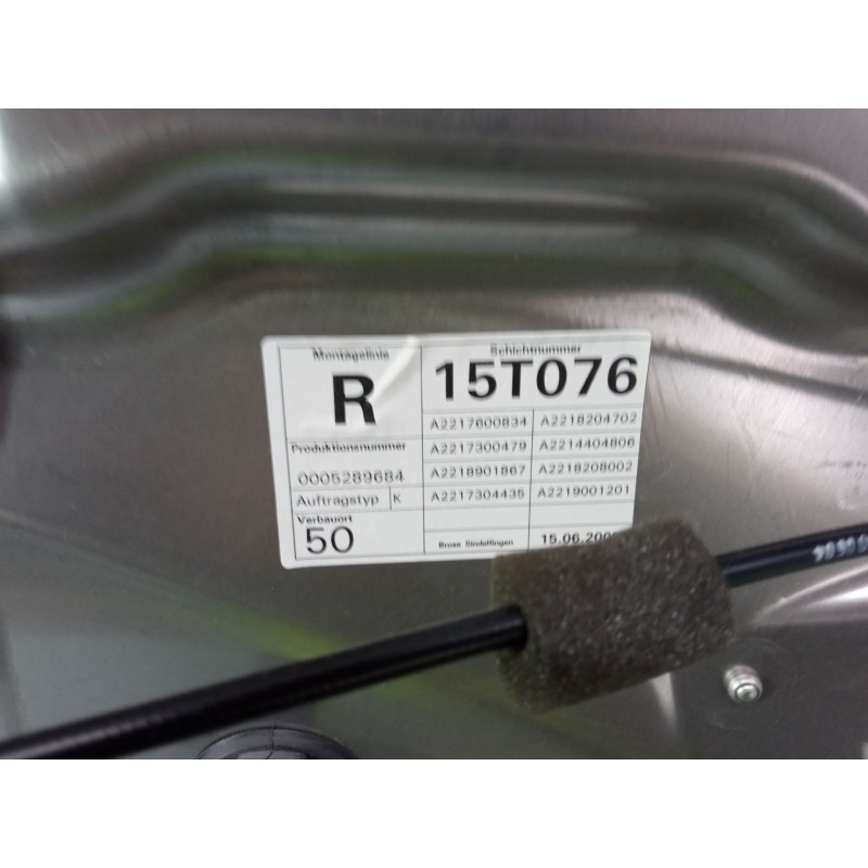 Recambio de puerta trasera derecha para mercedes-benz clase s (w221, v221) s 400 hybrid (221.095, 221.195) referencia OEM IAM A2